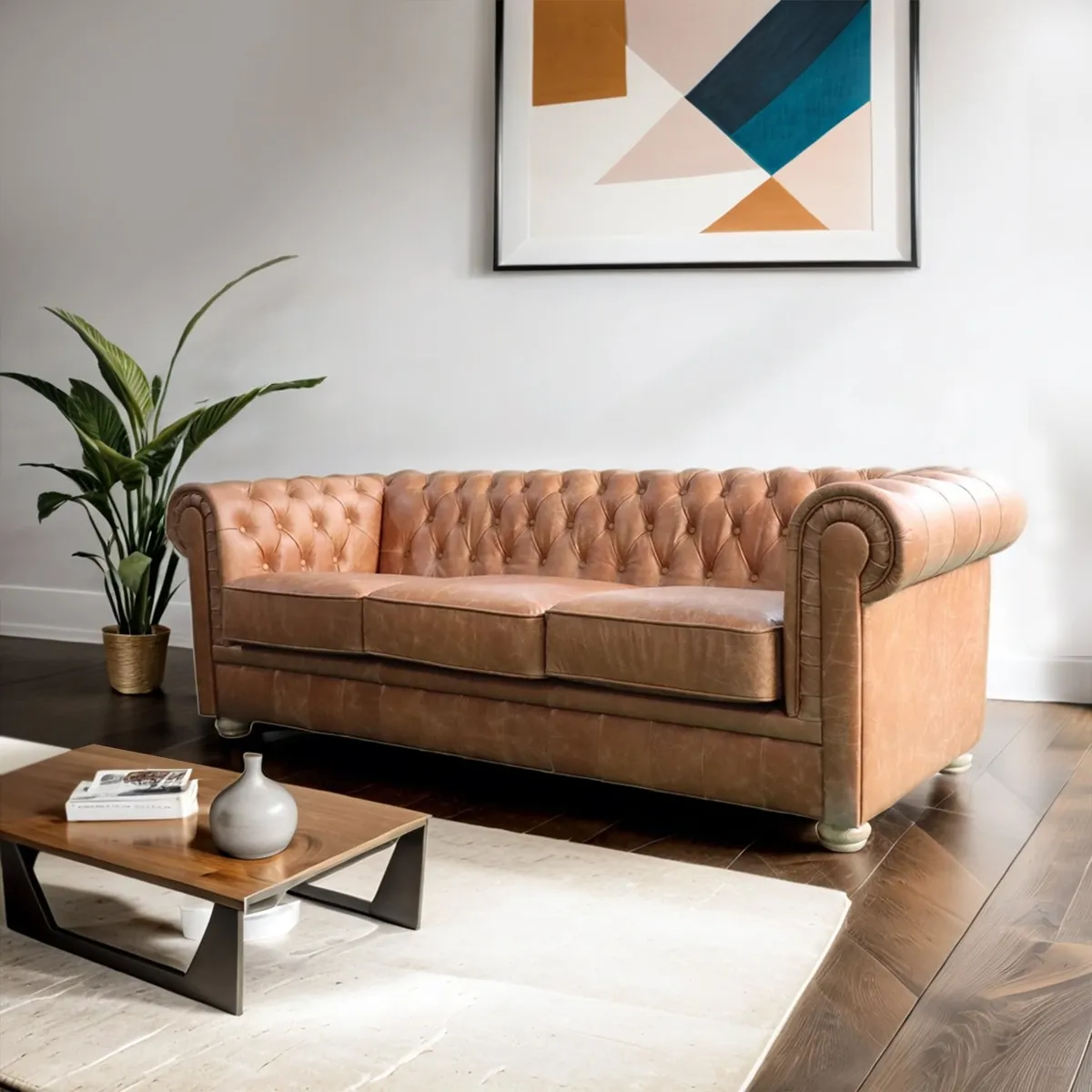 BASEMENT HOME - Sofá Vaudeville 3 Cuerpos Cuero