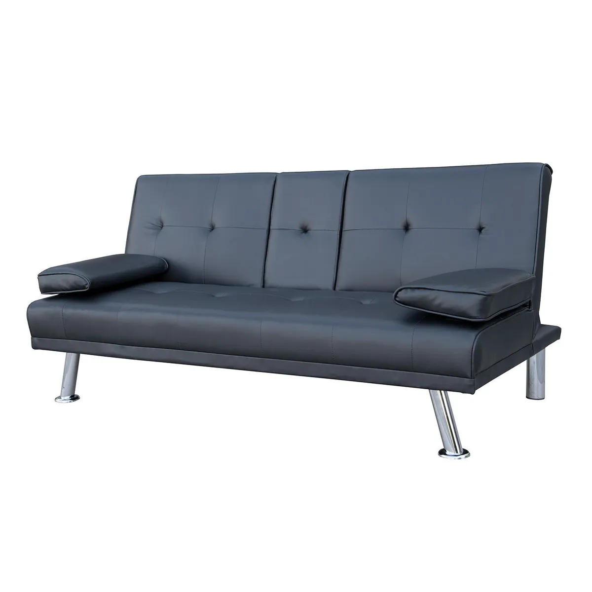 AMBIENTA - Sofá Cama Futón Spotlight 3 Cuerpos 1.5 Plz con Posavasos