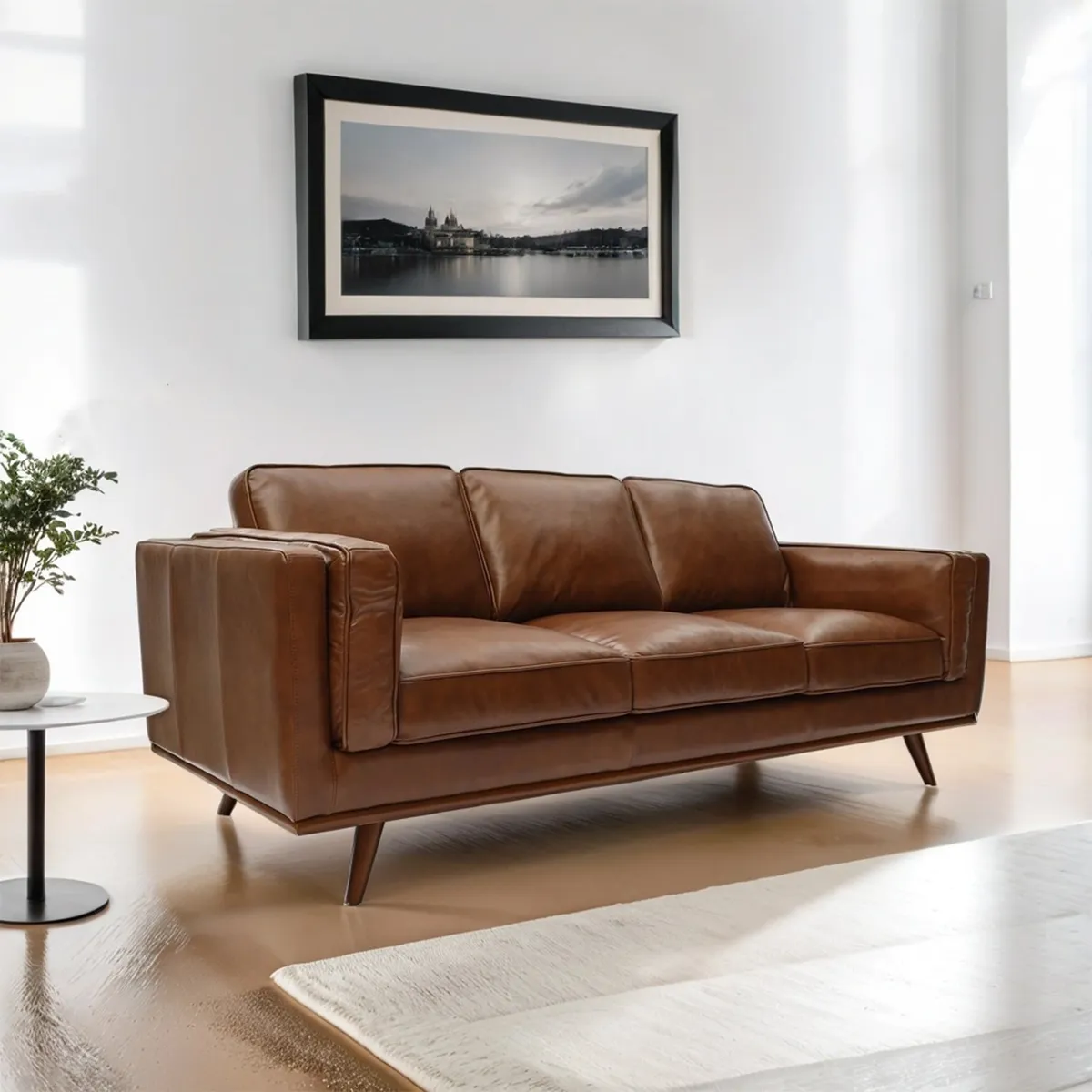 BASEMENT HOME - Sofá Bronco 3 Cuerpos Cuero