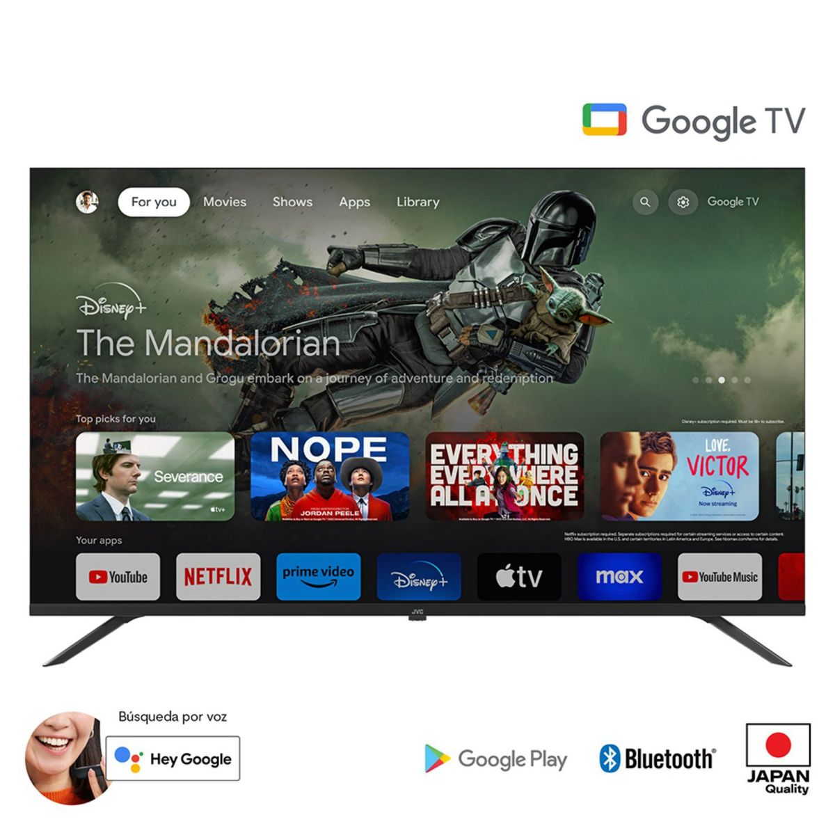 JVC - Televisor JVC 50" UHD 4K Google TV LT-50KB538