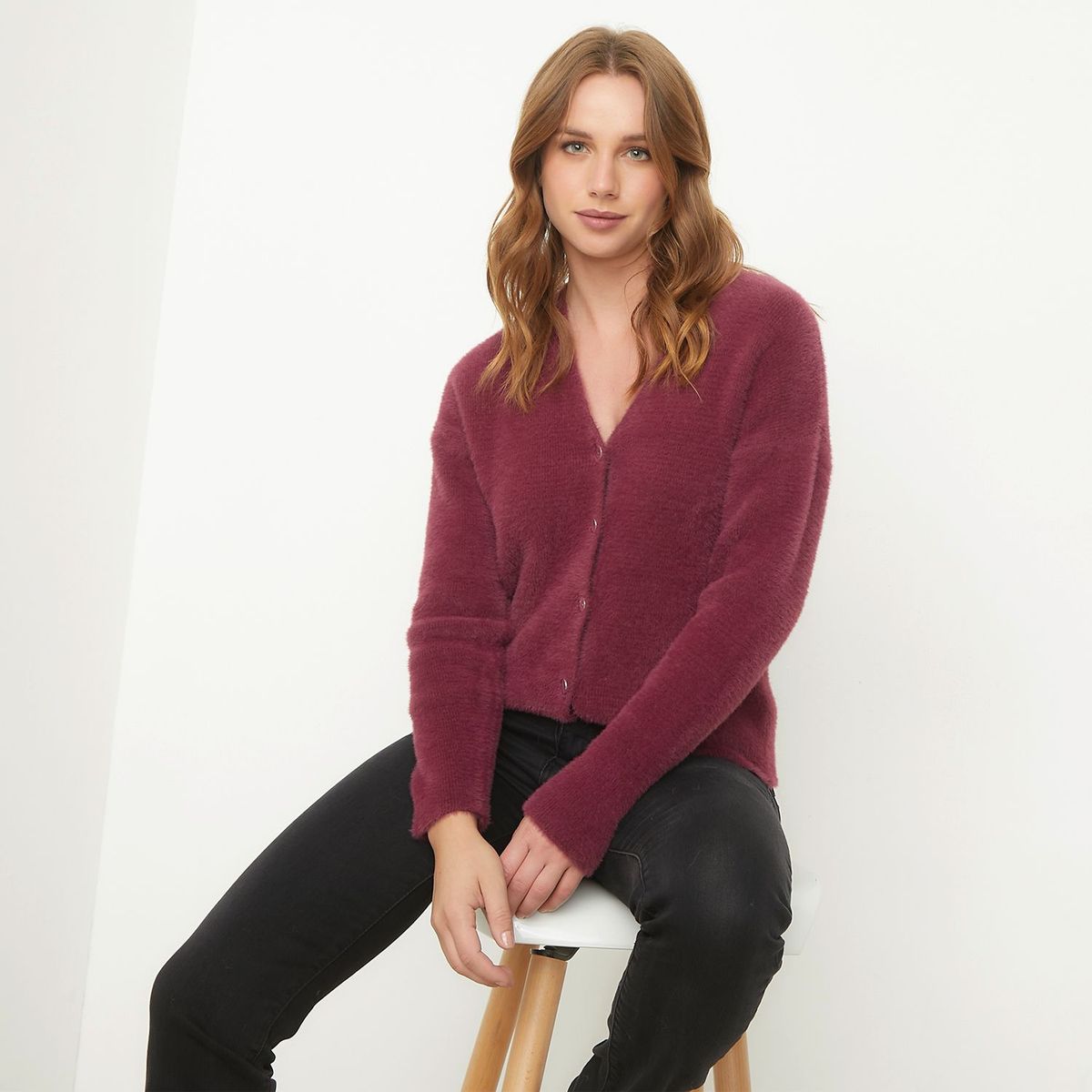 ELLE - Cardigan Casual Mujer Elle