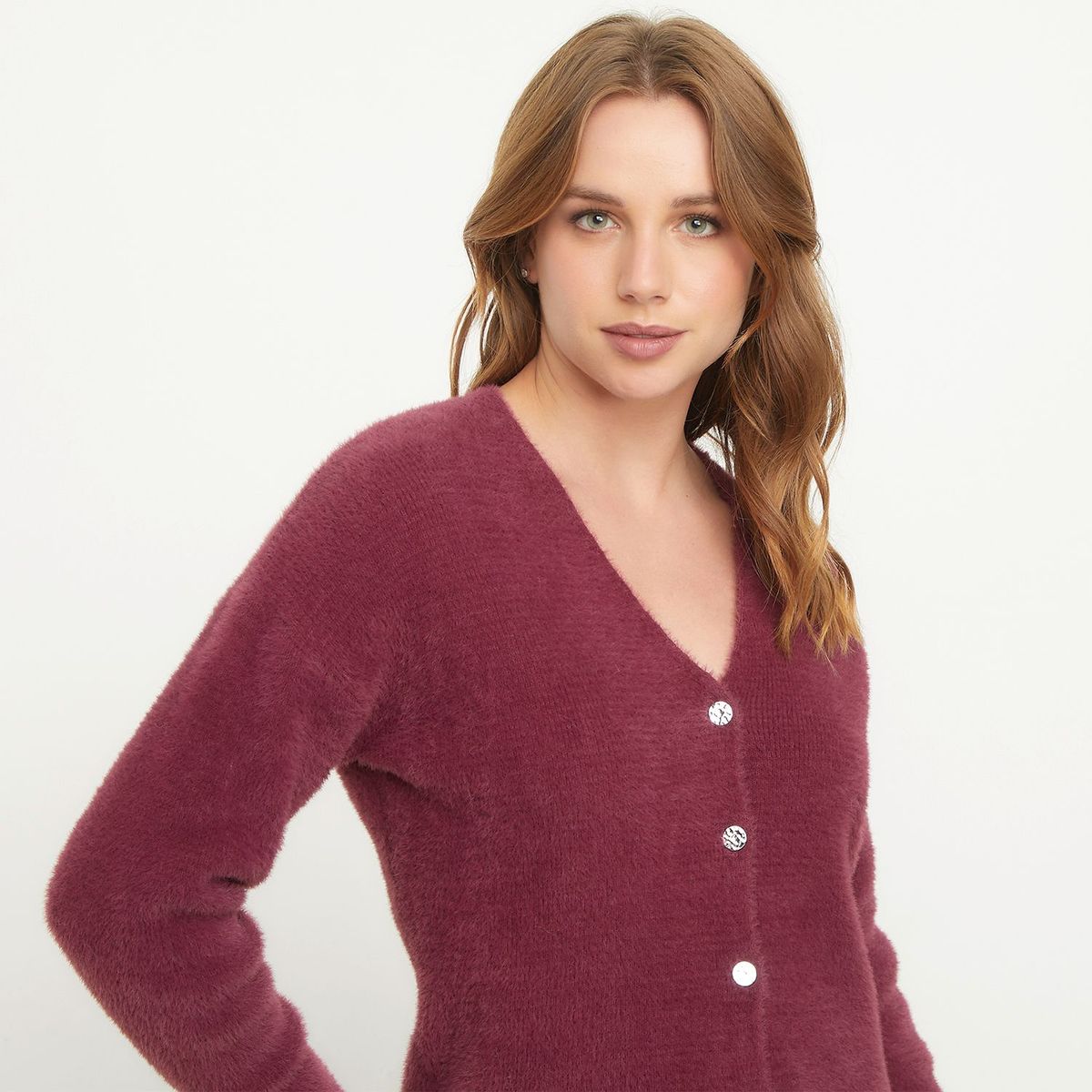 ELLE - Cardigan Casual Mujer Elle