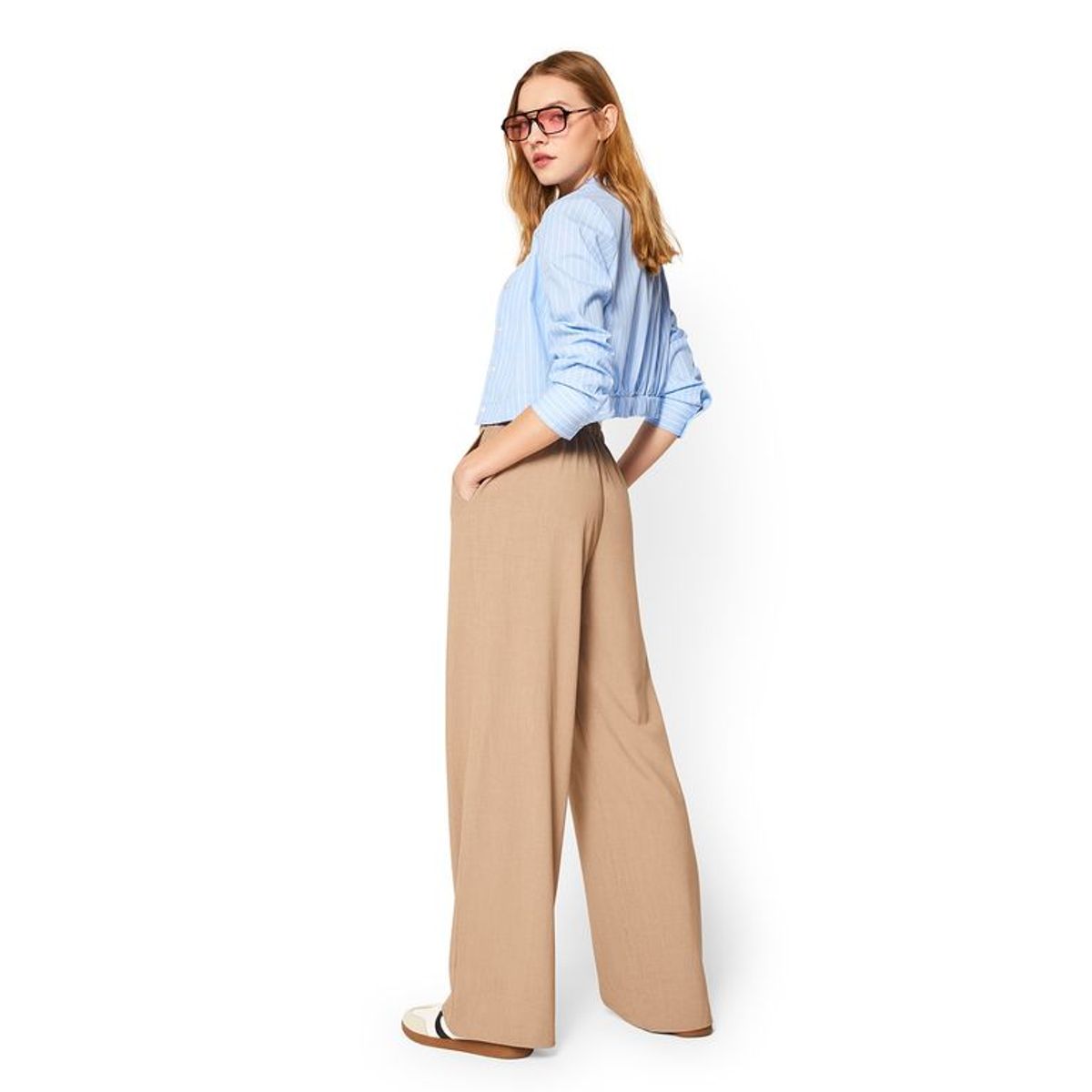SYBILLA - Pantalón Wide Casual Mujer Sybilla