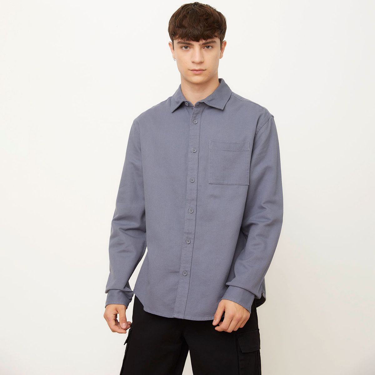 BEARCLIFF - Camisa 100% Algodón Manga Larga Hombre Bearcliff