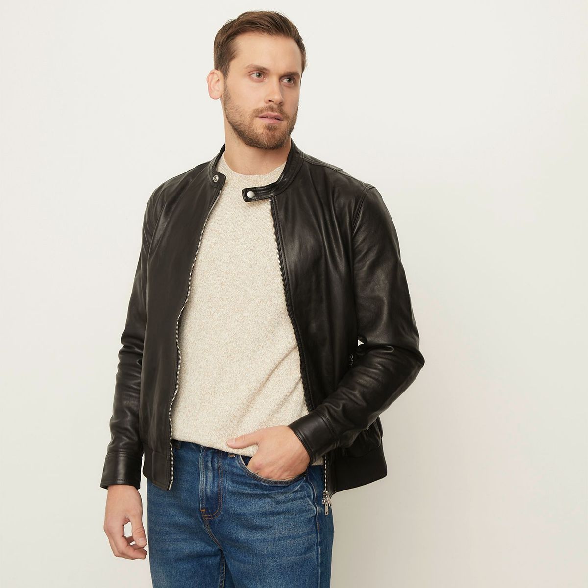 BASEMENT - Casaca 100% Cuero Hombre Basement