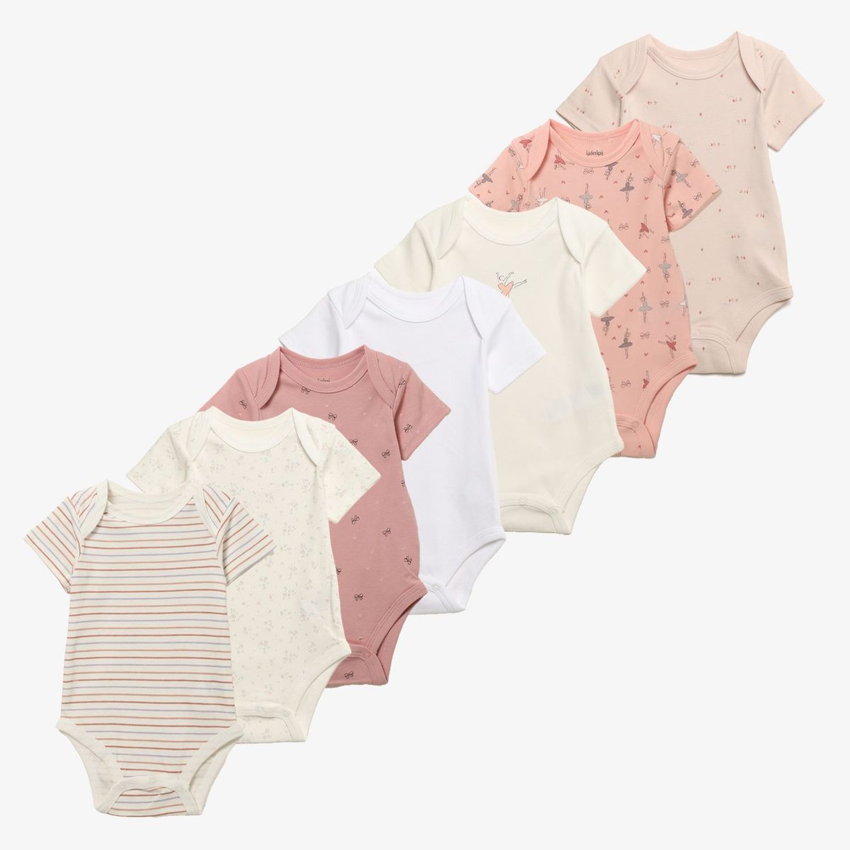 YAMP - Body Bebé Niña Pack X7 Manga Corta Algodón Yamp