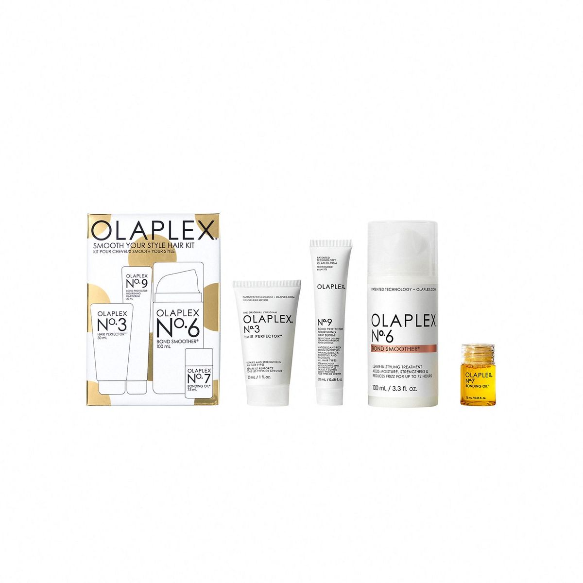 OLAPLEX - Set De Tratamiento Capilar Smooth Your Style Hair Kit N°3 + N°6 + N°7 + N°9 Olaplex