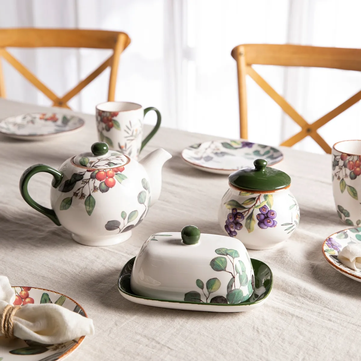 ROBERTA ALLEN - Azucarero Cerámica 11.5 cm Frutas