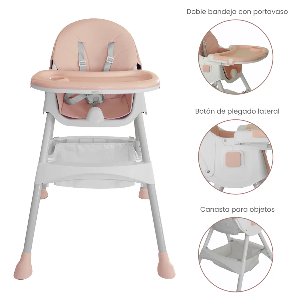 YAMP - Silla De Comer Bebé Torino Plegable 3 En 1 Yamp