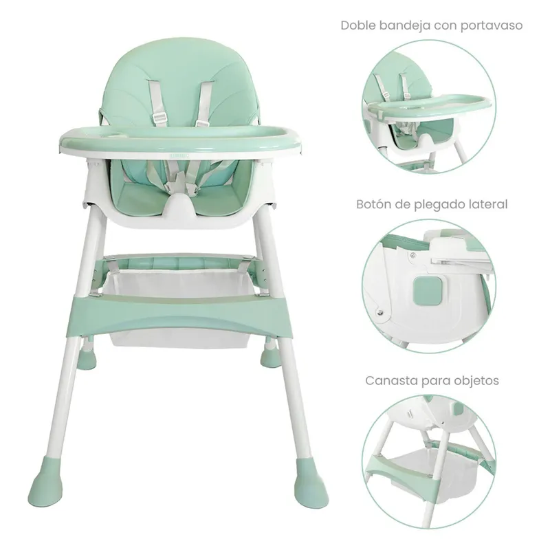 YAMP - Silla De Comer Bebé Torino Plegable 3 En 1 Yamp
