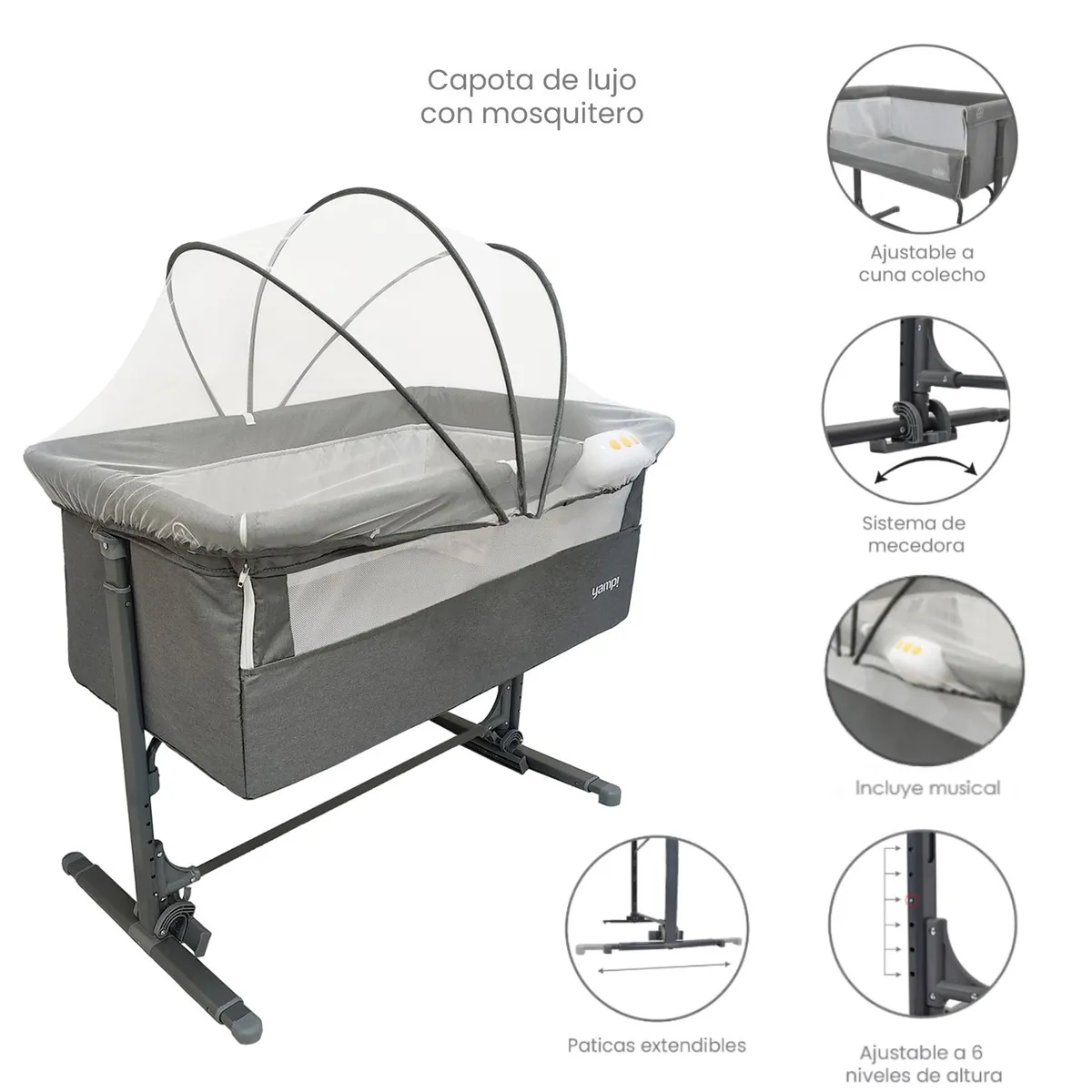 YAMP - Cuna Colecho Bebé Golf Con Mosquitero Yamp