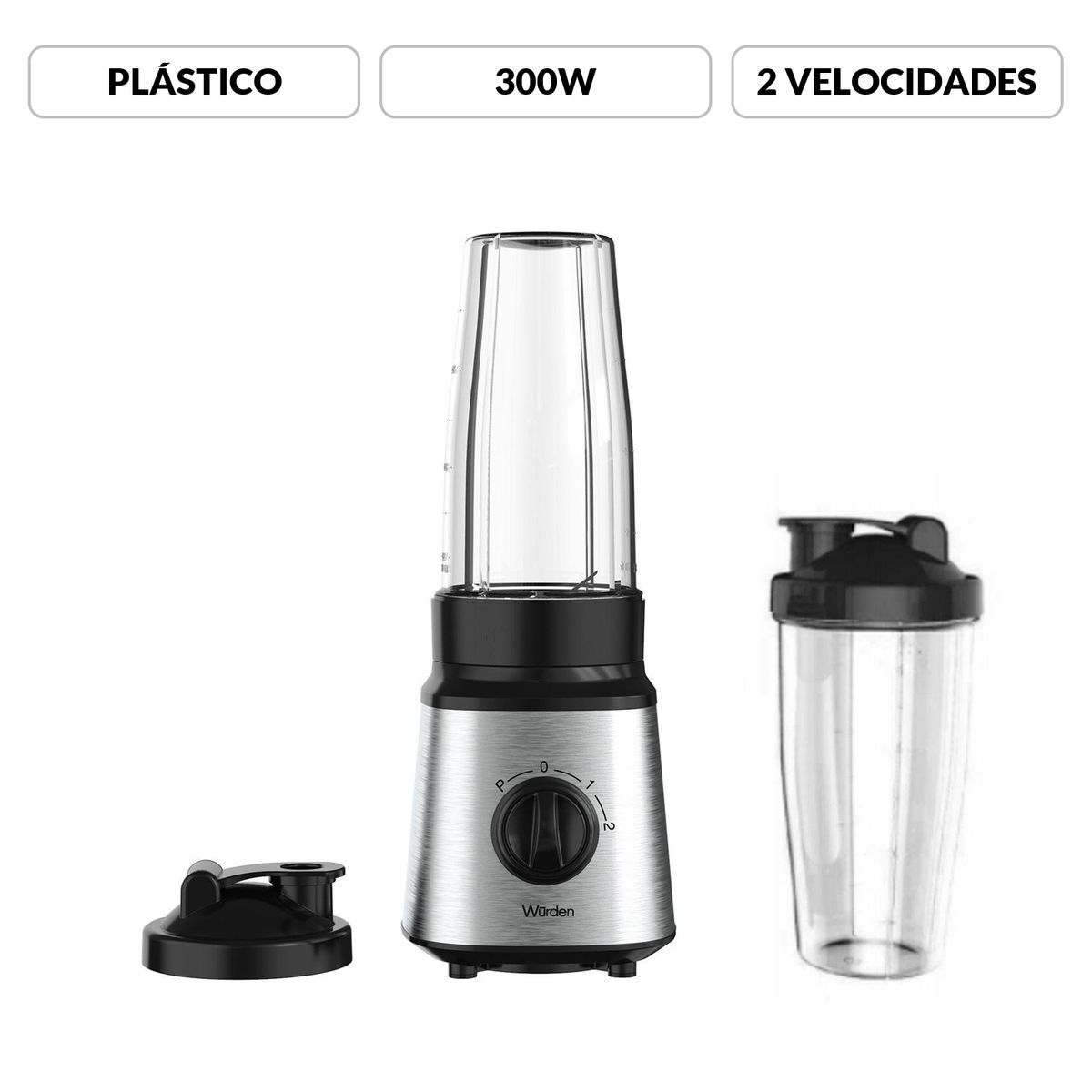 WURDEN - Licuadora Personal 0.75L 300W WBL-VITA300