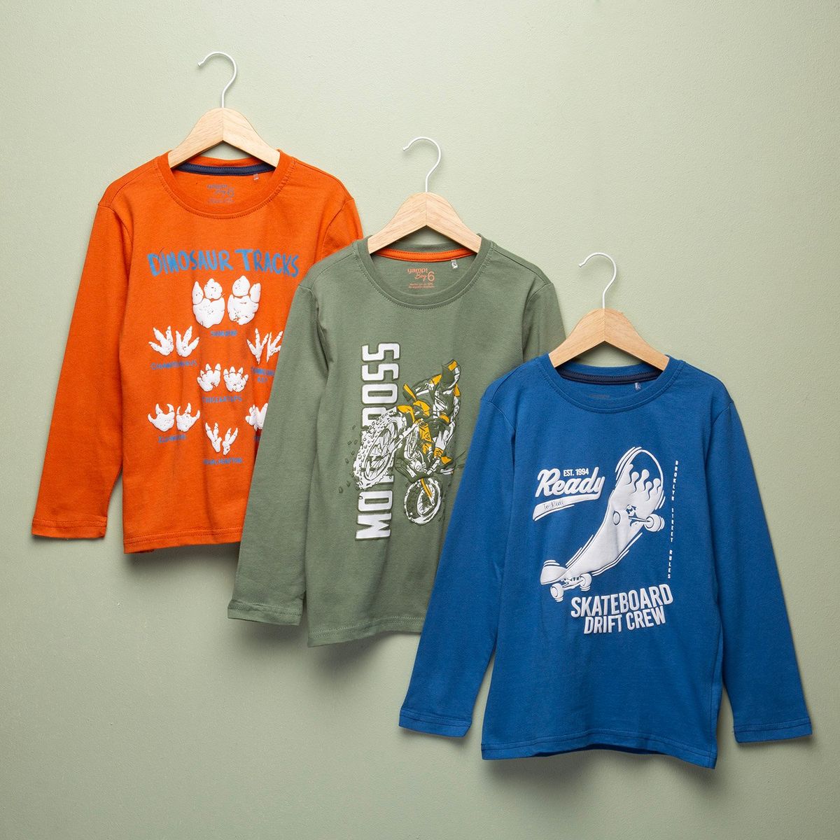 YAMP - Polo Niño Pack X3 Manga Larga Algodón Yamp