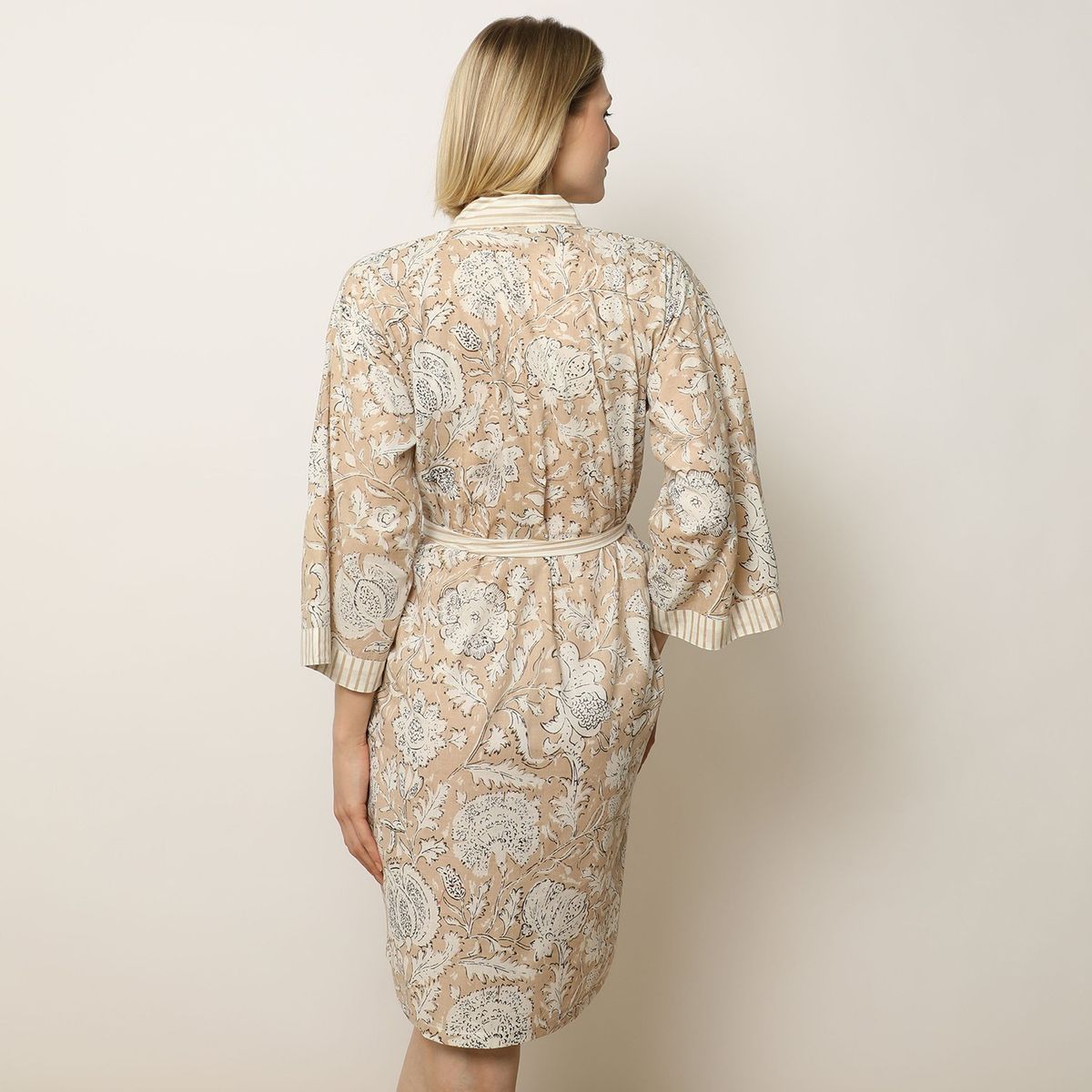 ROBERTA ALLEN - Bata De Baño Estampada Floral 100% Algodón Roberta Allen