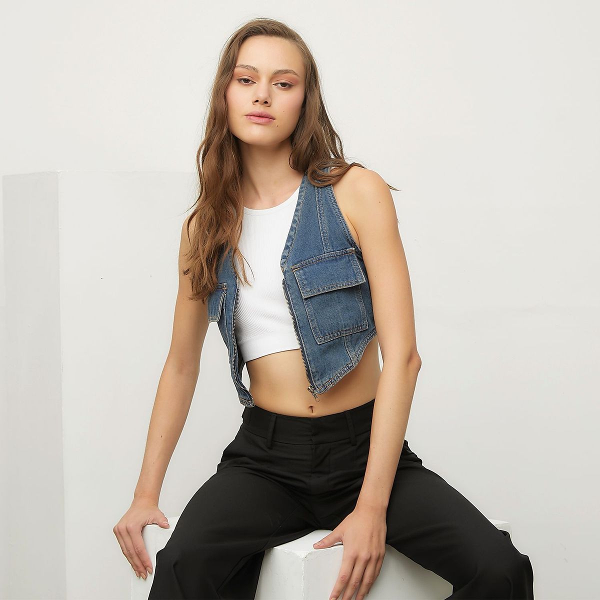 SYBILLA - Chaleco Jean Mujer Sybilla