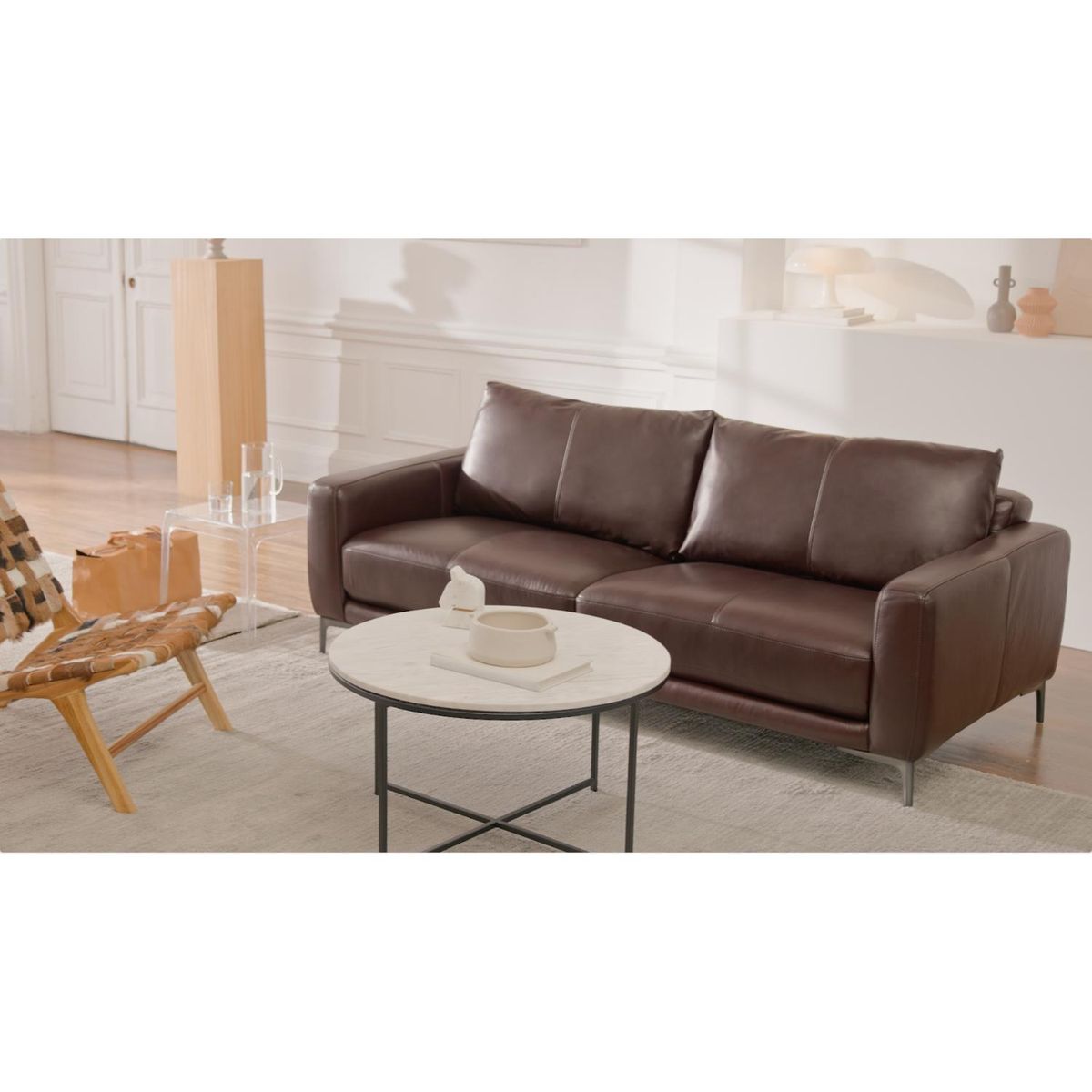 BASEMENT HOME - Sofá James 3 Cuerpos Cuero