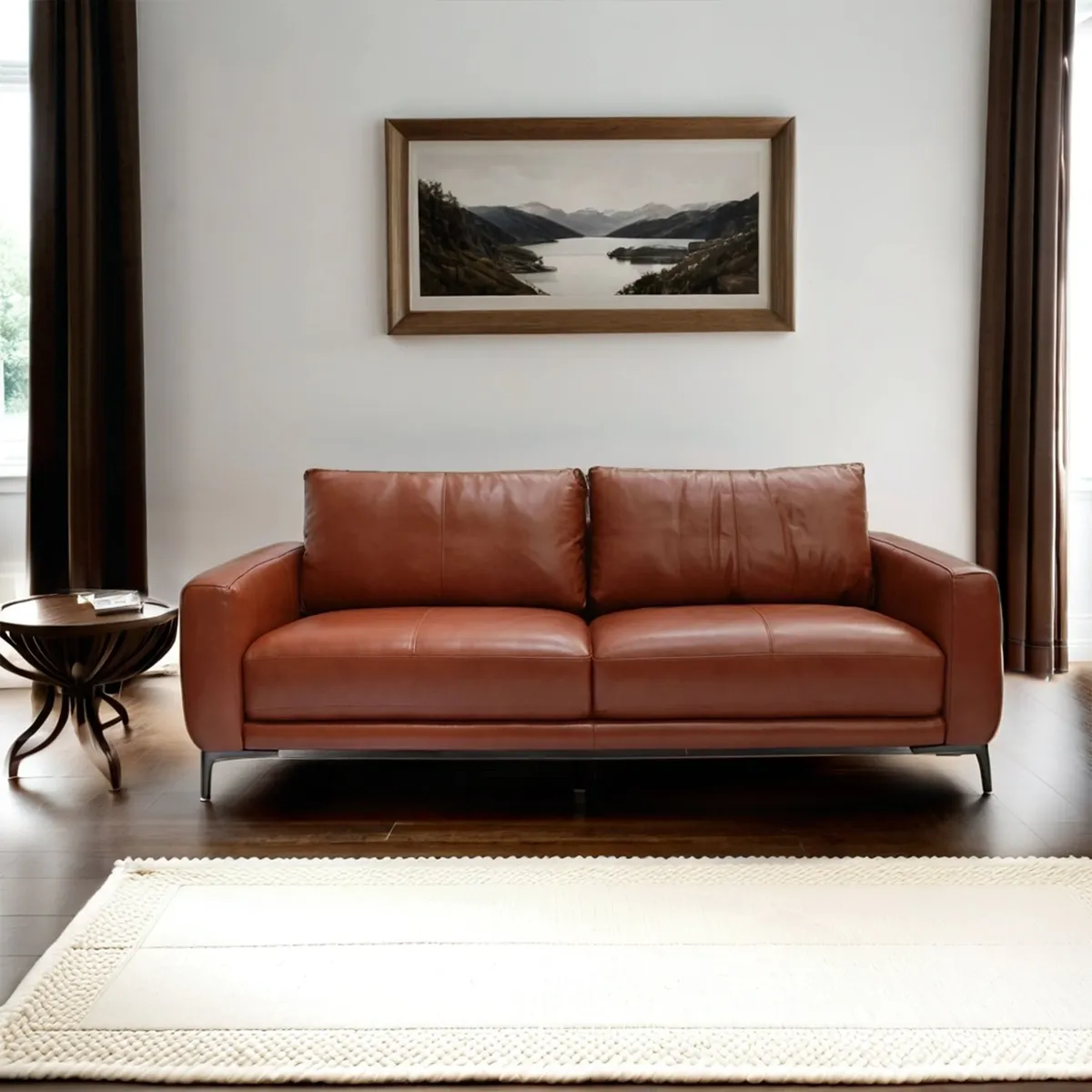 BASEMENT HOME - Sofá James 3 Cuerpos Cuero