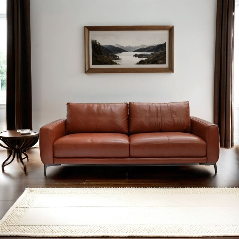 BASEMENT HOME - Sofá James 3 Cuerpos Cuero