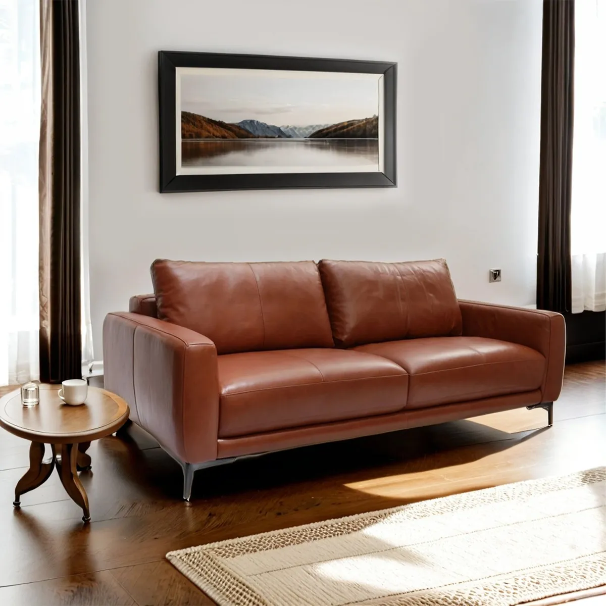 BASEMENT HOME - Sofá James 3 Cuerpos Cuero