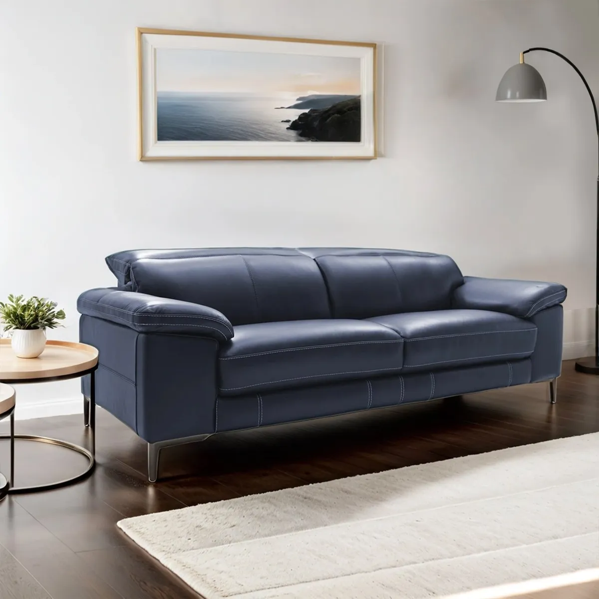 BASEMENT HOME - Sofá Maurice 3 Cuerpos Cuero