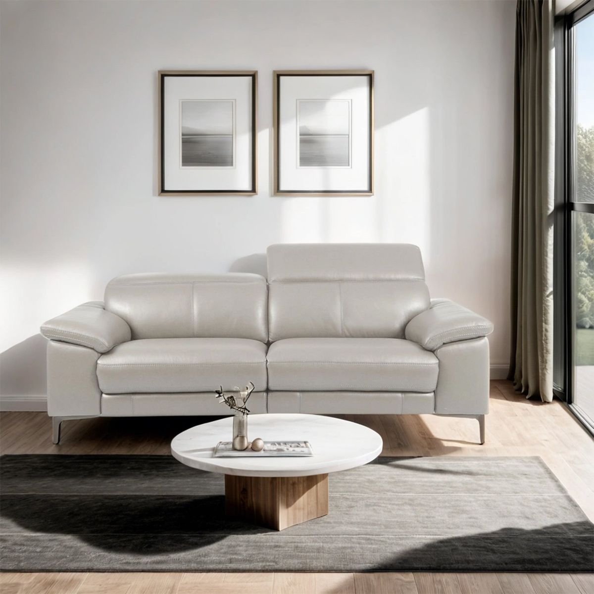 BASEMENT HOME - Sofá Maurice 3 Cuerpos Cuero