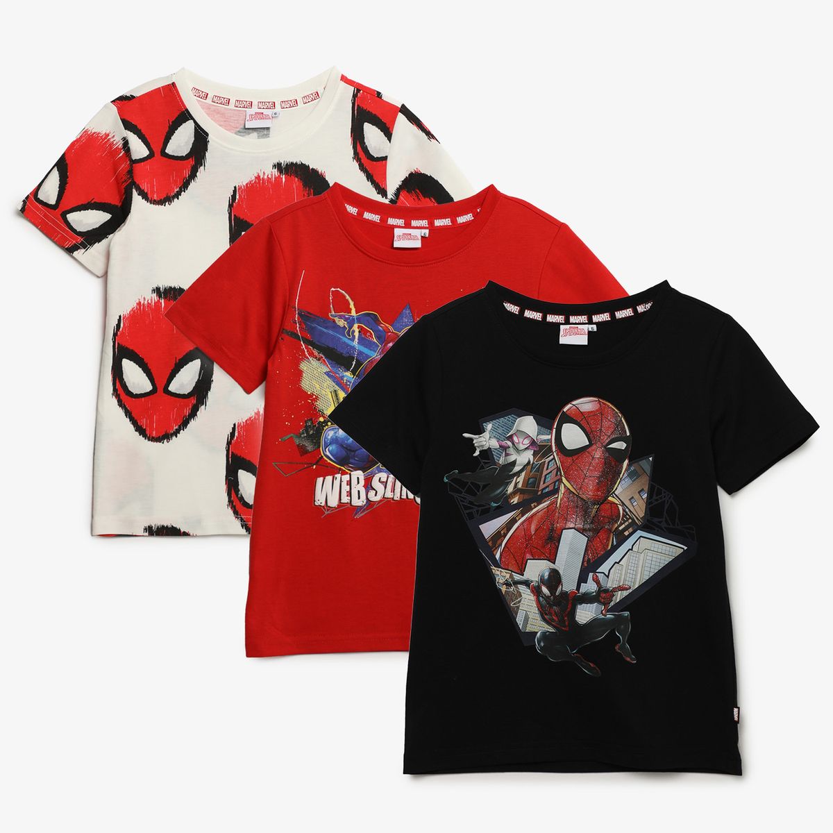 SPIDERMAN - Polo Niño Pack X3 Manga Corta Algodón Spider-man