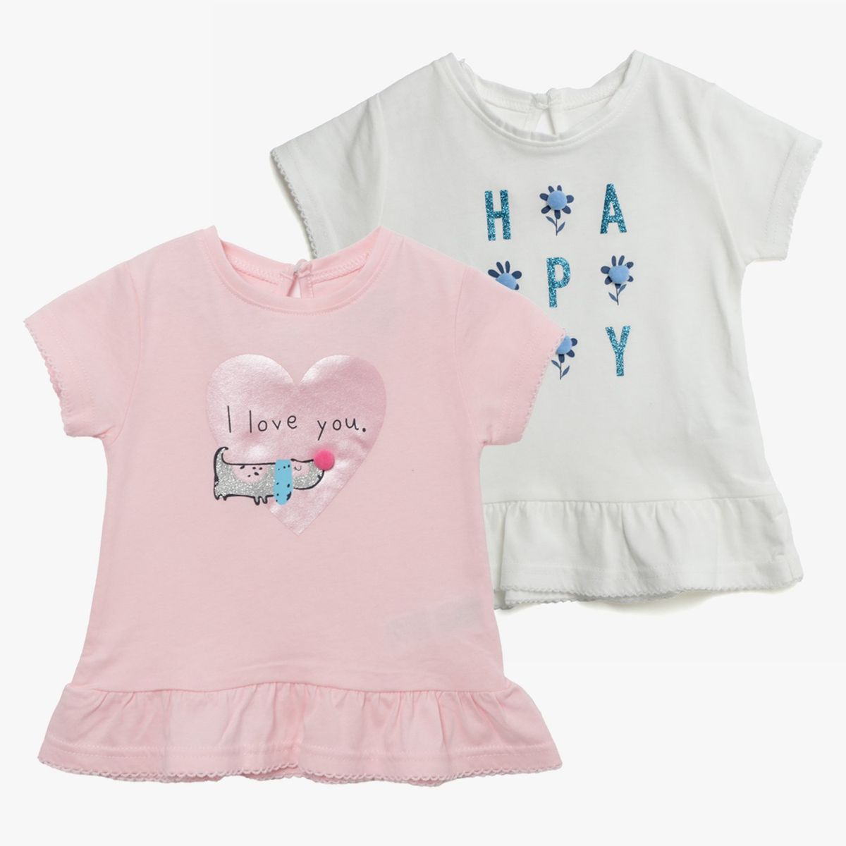 YAMP - Polo Bebé Niña Pack X2 Manga Corta Algodón Yamp