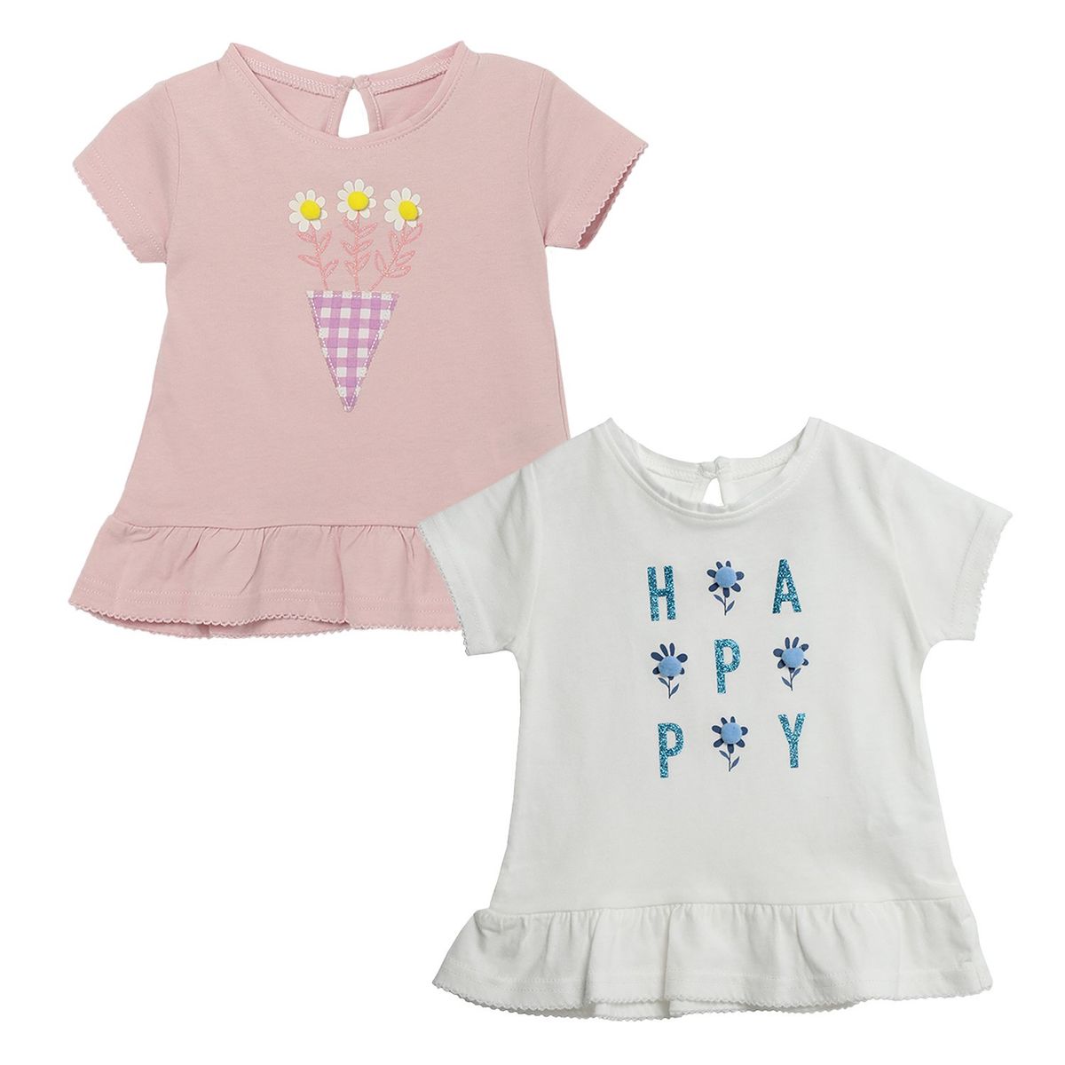 YAMP - Polo Bebé Niña Pack X2 Manga Corta Algodón Yamp