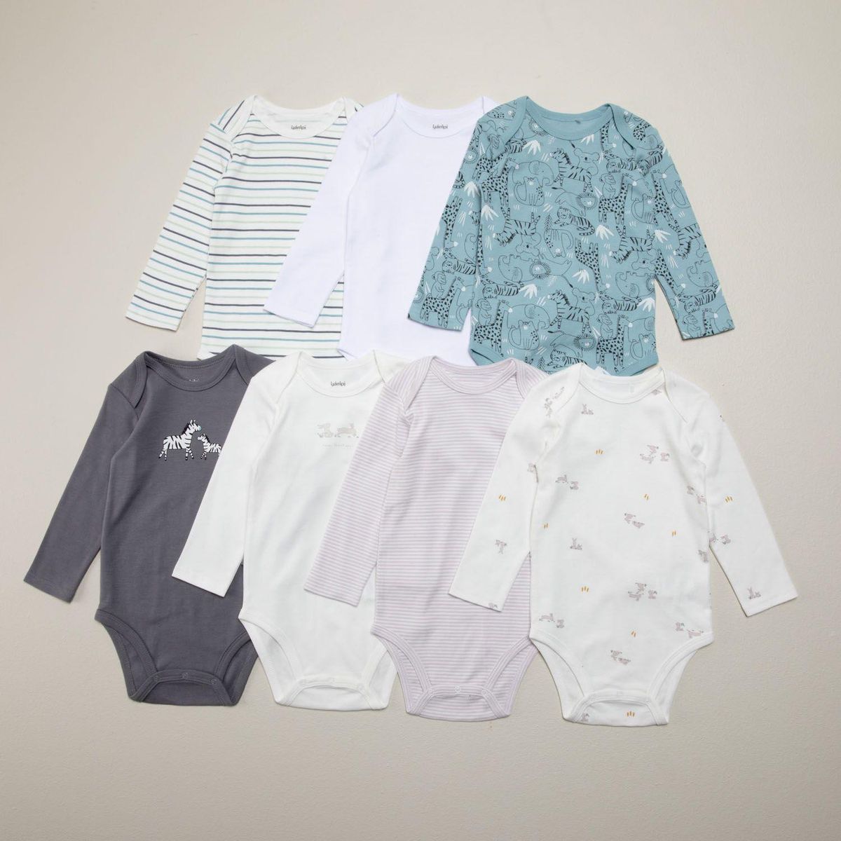 YAMP - Body Bebé Niño Pack X7 Manga Larga Algodón Yamp