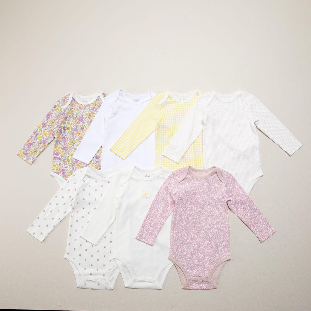 YAMP - Body Bebé Niña Pack X7 Manga Larga Algodón Yamp