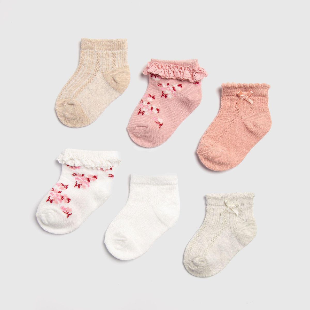 YAMP - Media Bebé Niña Pack x6 Algodón Yamp