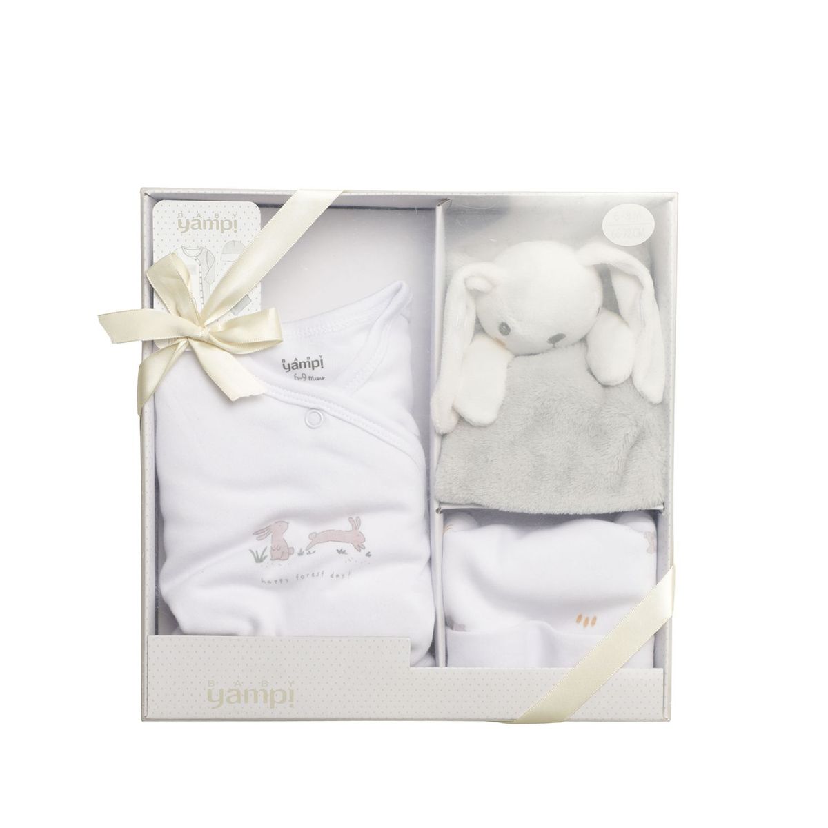 YAMP - Caja De Regalo Bebé 3Pzs Enterito, Gorro, Juguete Yamp