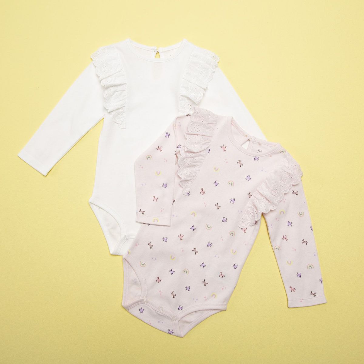 YAMP - Body Bebe Niña Pack X2 Manga Larga Algodon Yamp