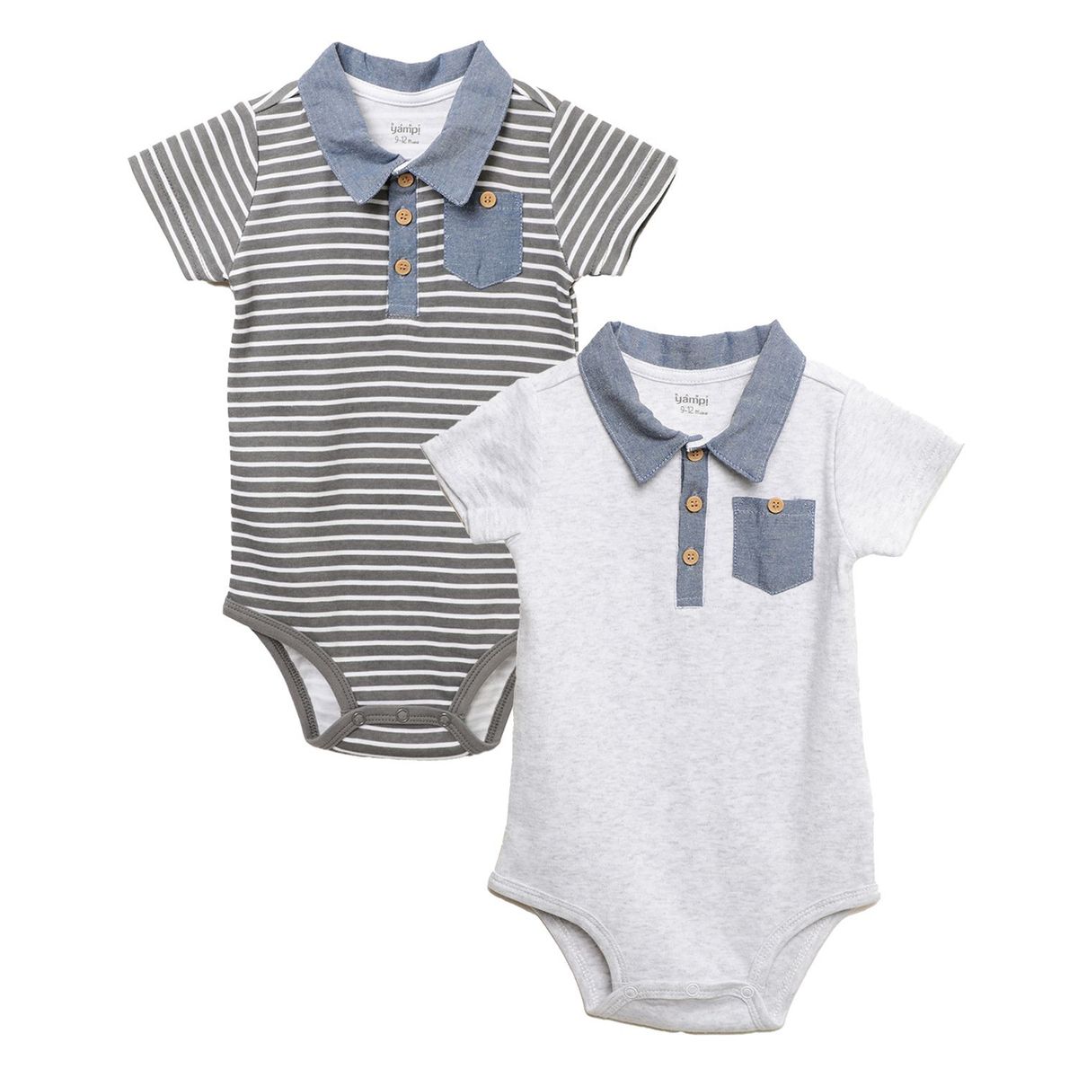 YAMP - Body Bebé niño Pack x2 Manga Corta Algodón Yamp