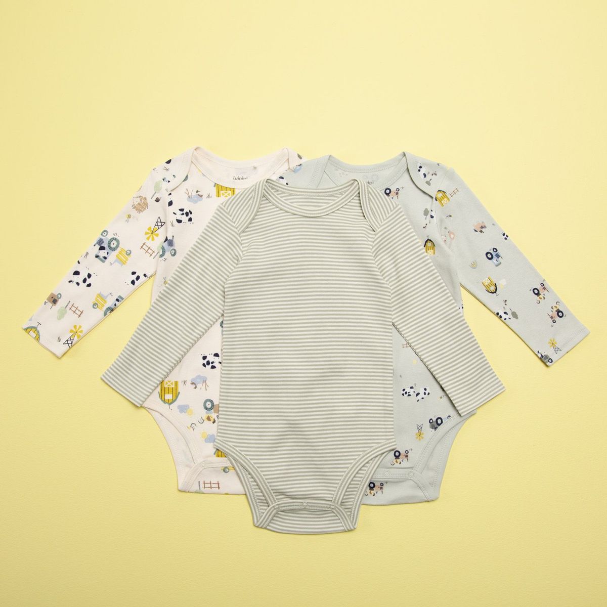 YAMP - Body Pack X3 Bebe Niño Manga Larga Algodon Yamp