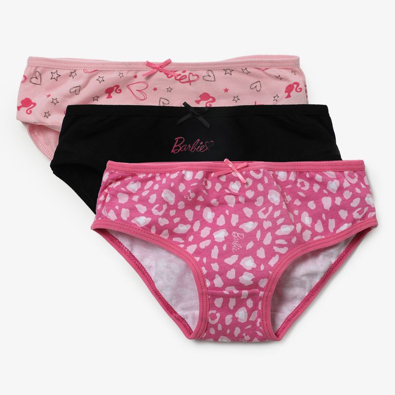 BARBIE - Calzones Niña Pack X3 Algodón Barbie