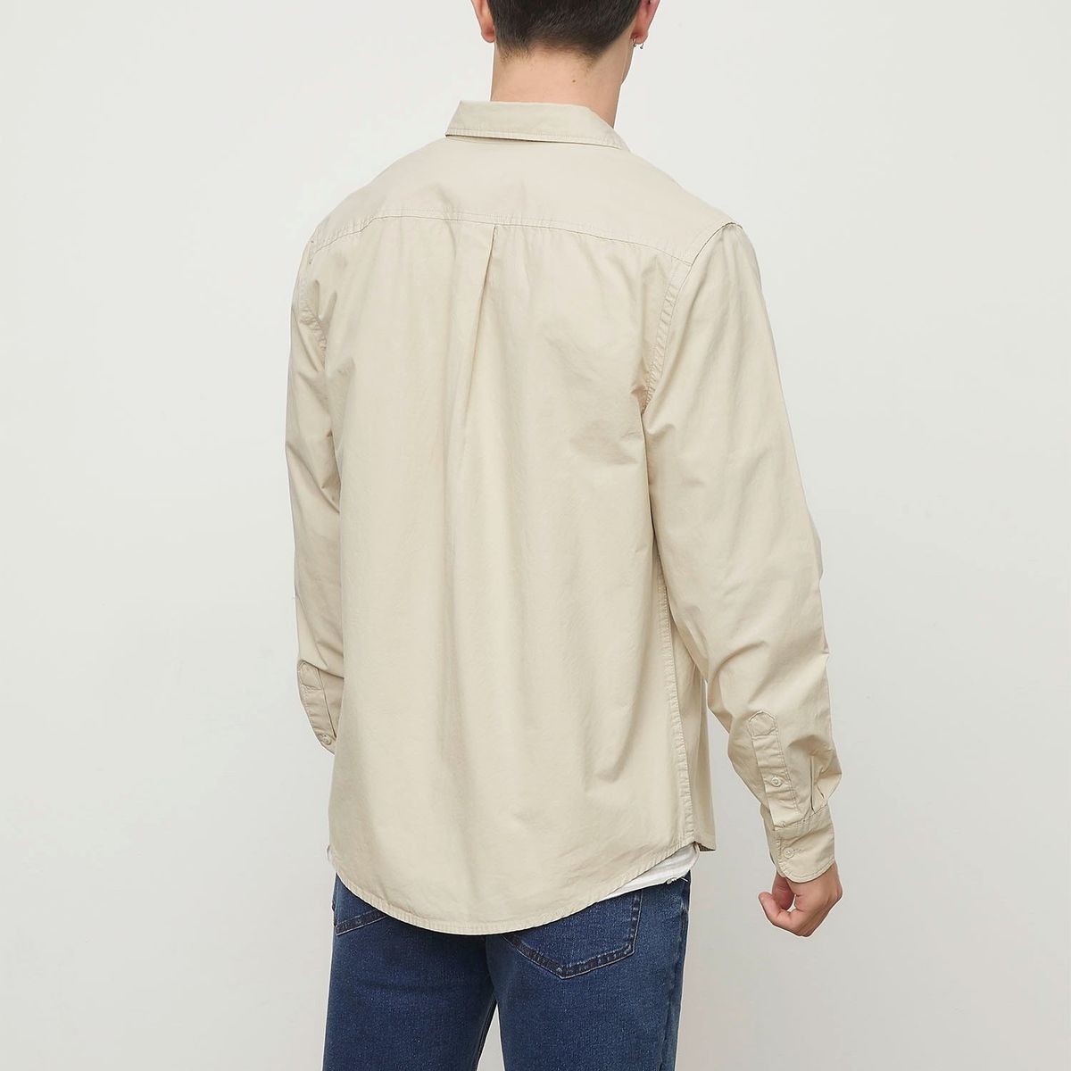 BASEMENT - Camisa Basement Manga Larga Cuello Clásico Algodón