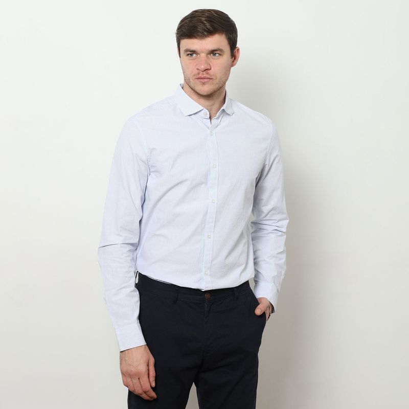 BASEMENT - Camisa Manga Larga Basement Cuello Clásico