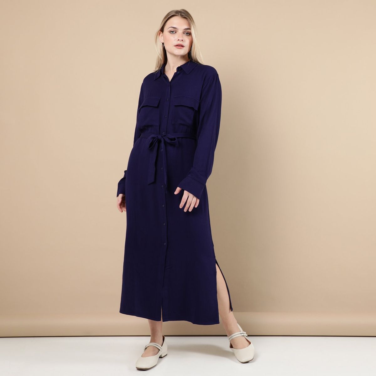 ELLE - Vestido Largo 100% Algodón Mujer Elle