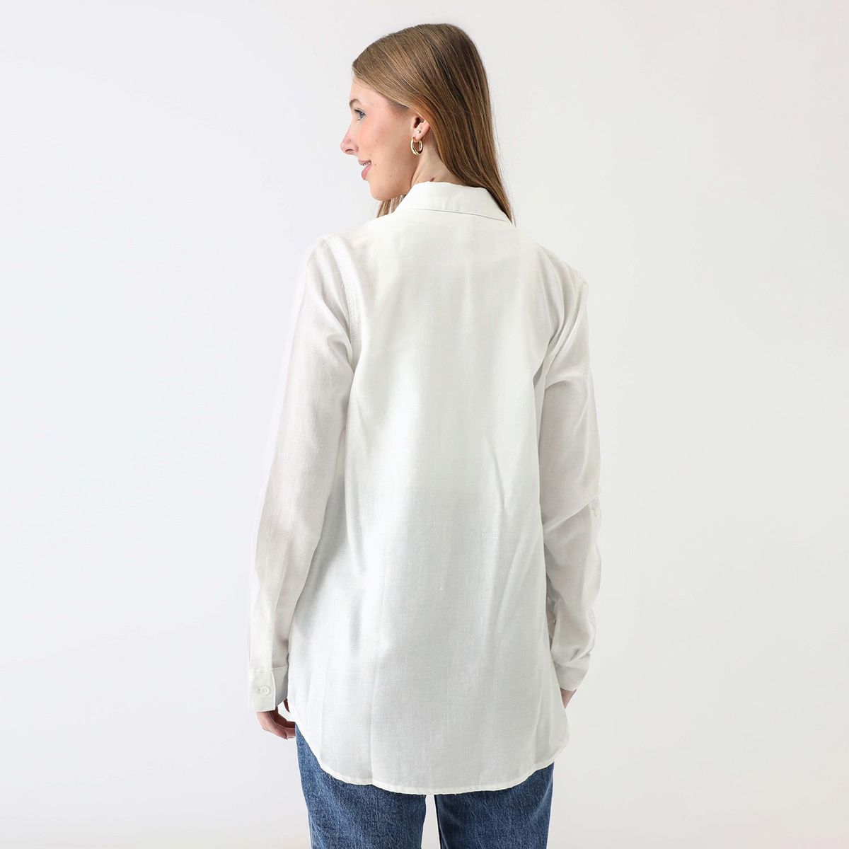 SYBILLA - Blusa 100% Algodón Manga Larga Mujer Sybilla