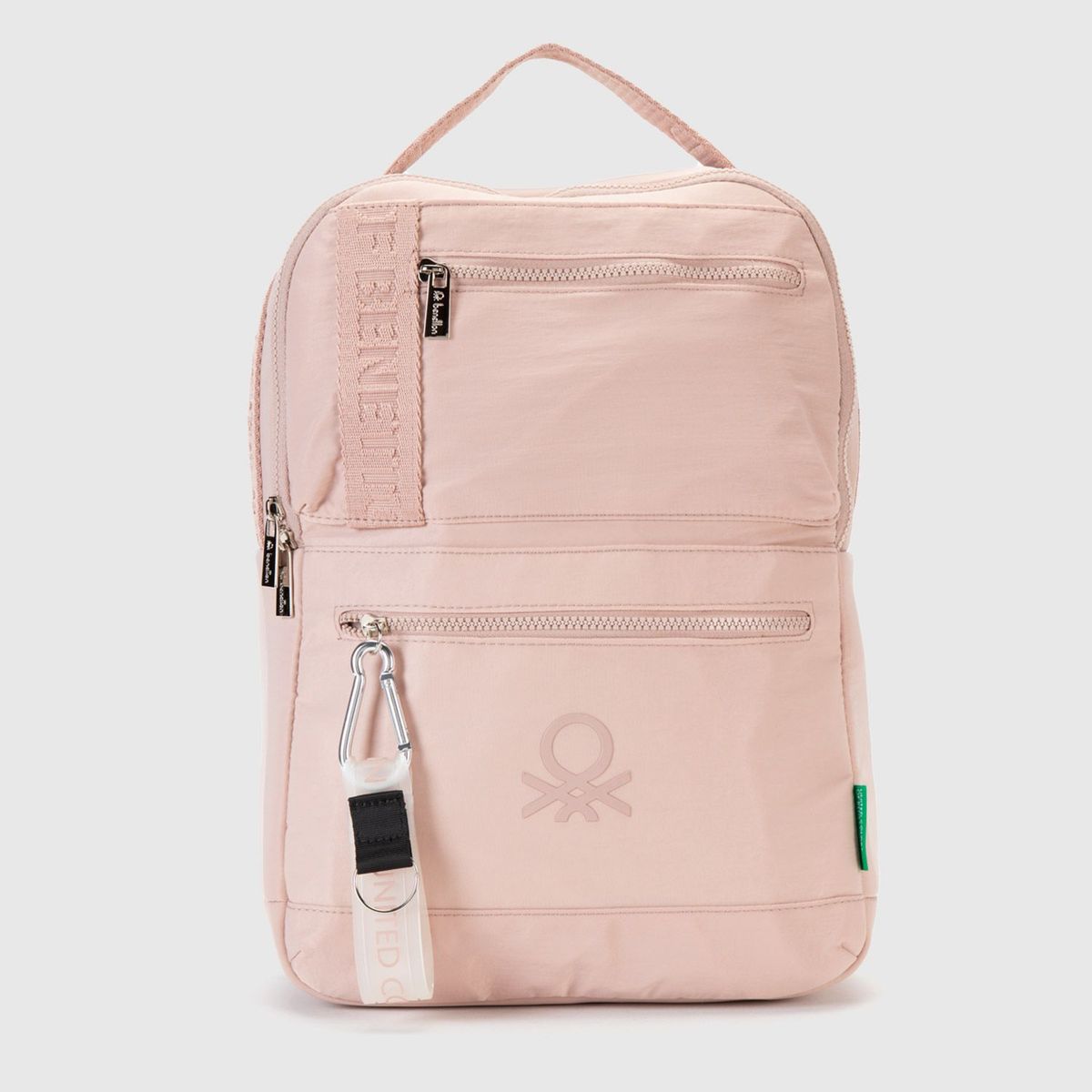 BENETTON - Mochila Benetton Negra Con Cierres Y Logo