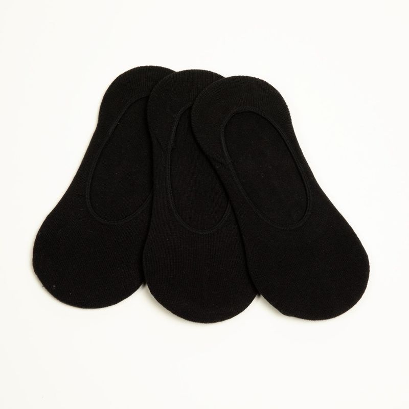 SYBILLA - Pack X3 Medias Negras Balerinas Mujer