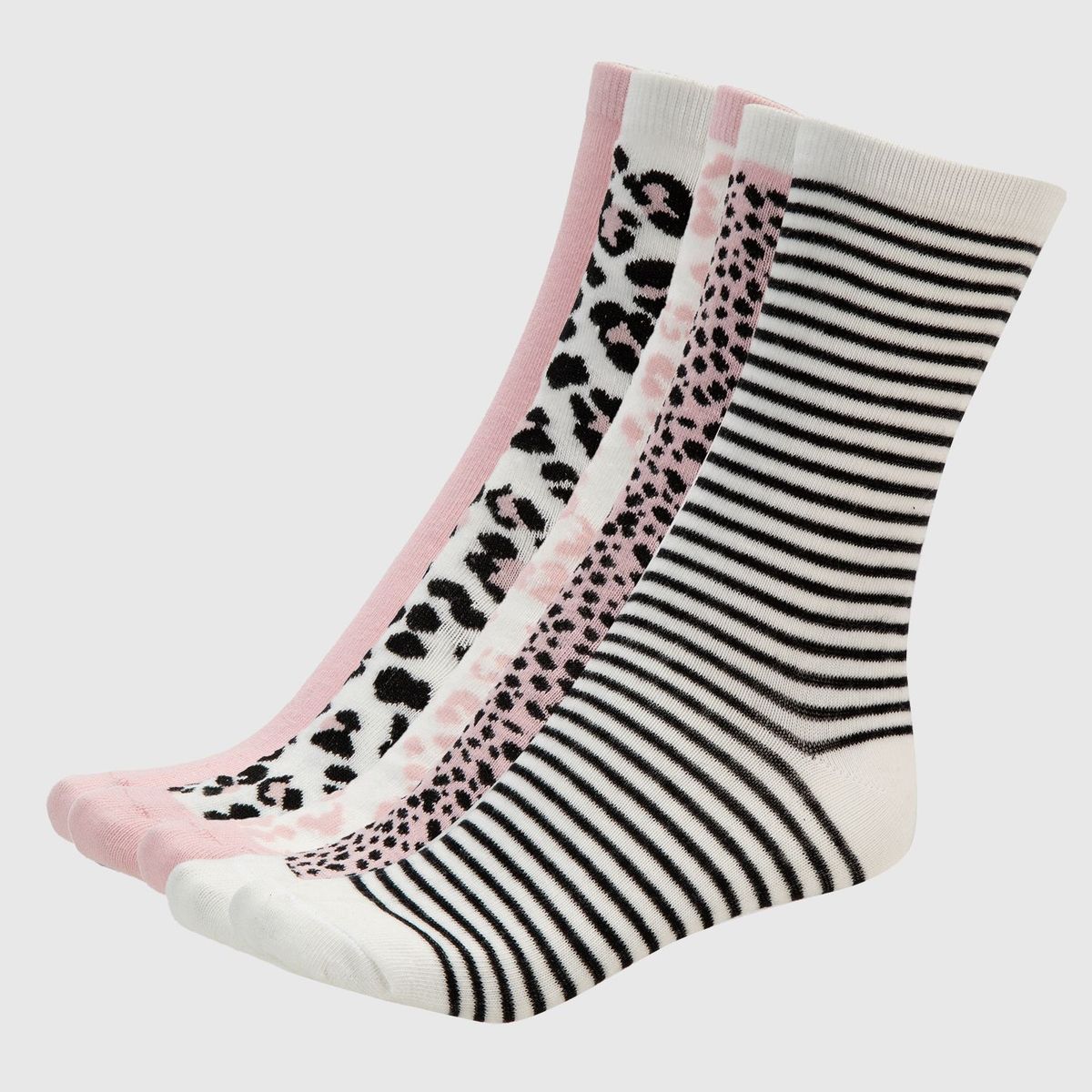 SYBILLA - Pack de 5 Medias de Vestir Mujer Sybilla Algodón Diseño Animal Print y Rayas