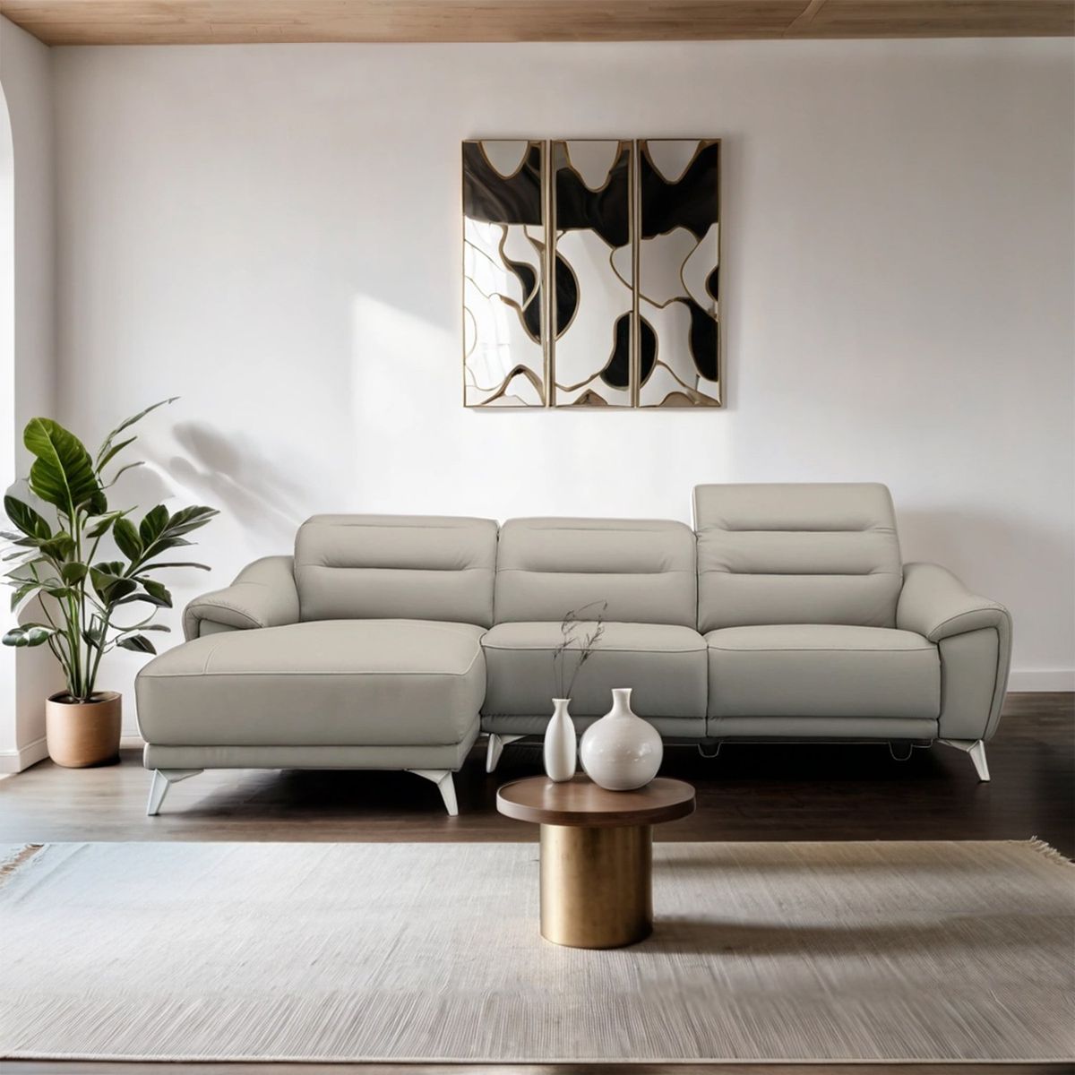 BASEMENT HOME - Seccional Louis 4 Cuerpos Izquierdo De Cuero