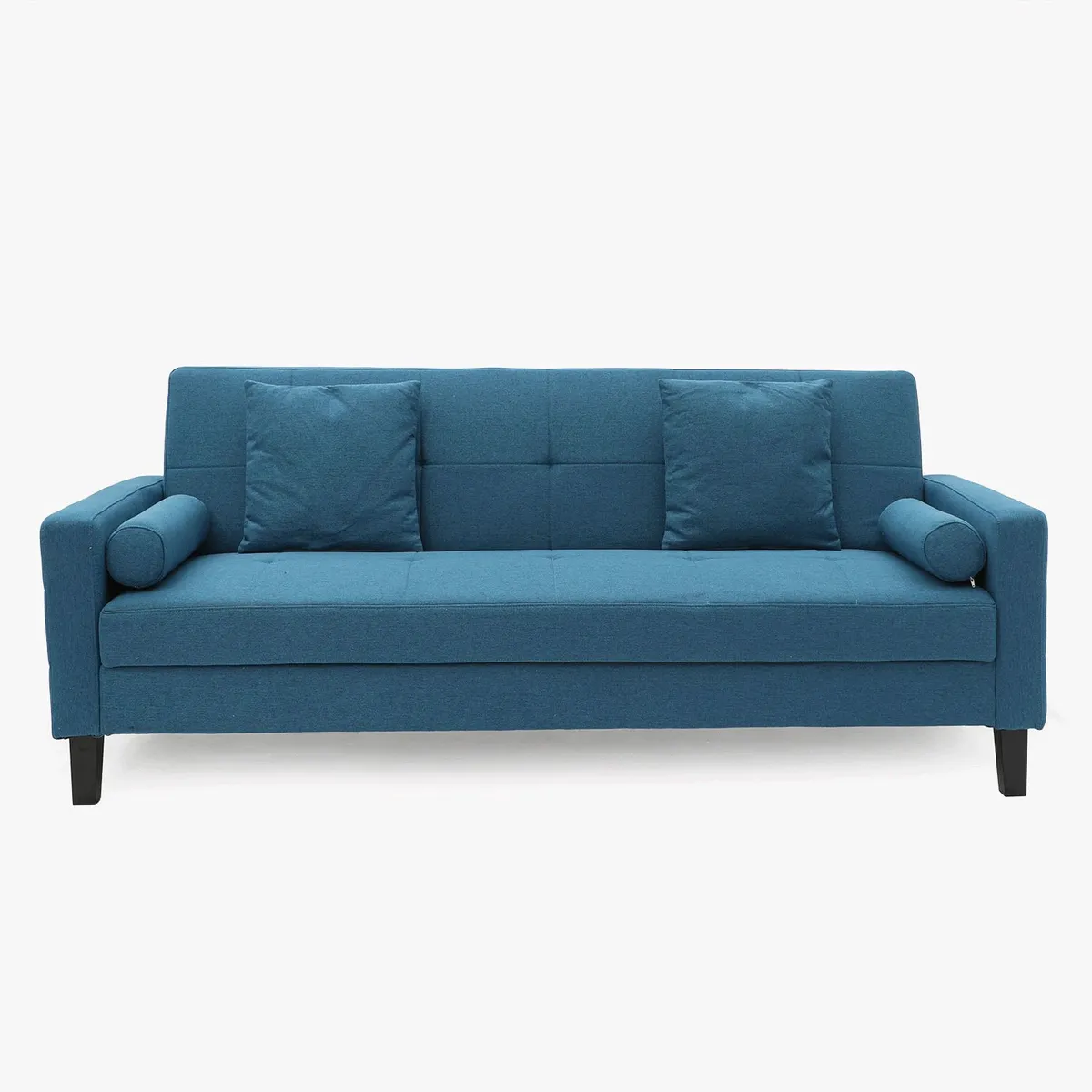 MICA - Sofá Cama Futón Santiago 3 Cuerpos 1.5 Plz con Almacenamiento y Cojines Decorativos