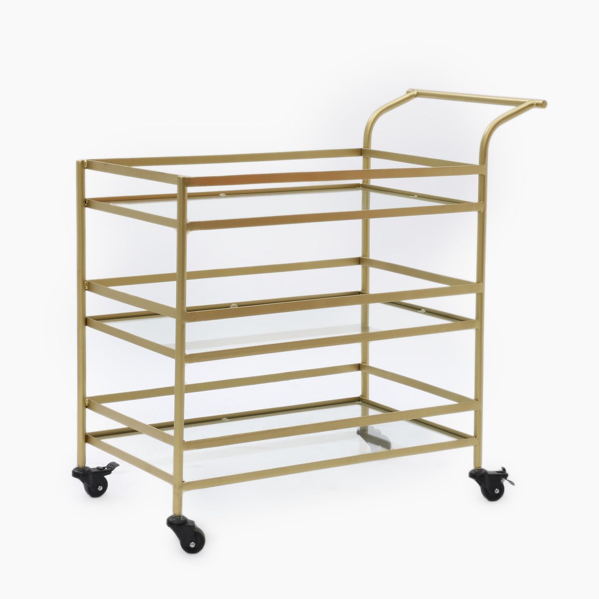 BASEMENT HOME - Carro De Bar New Martir 3 Repisas Dorado