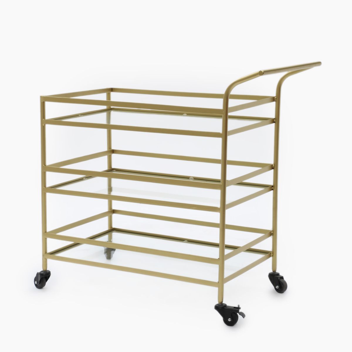 BASEMENT HOME - Carro De Bar New Martir 3 Repisas Dorado