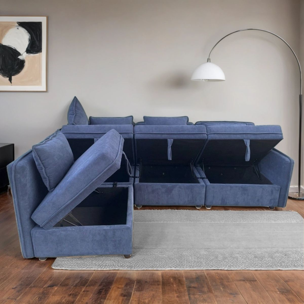 MICA - Seccional Modular Con Almacenamiento Jacoby 4 Cuerpos