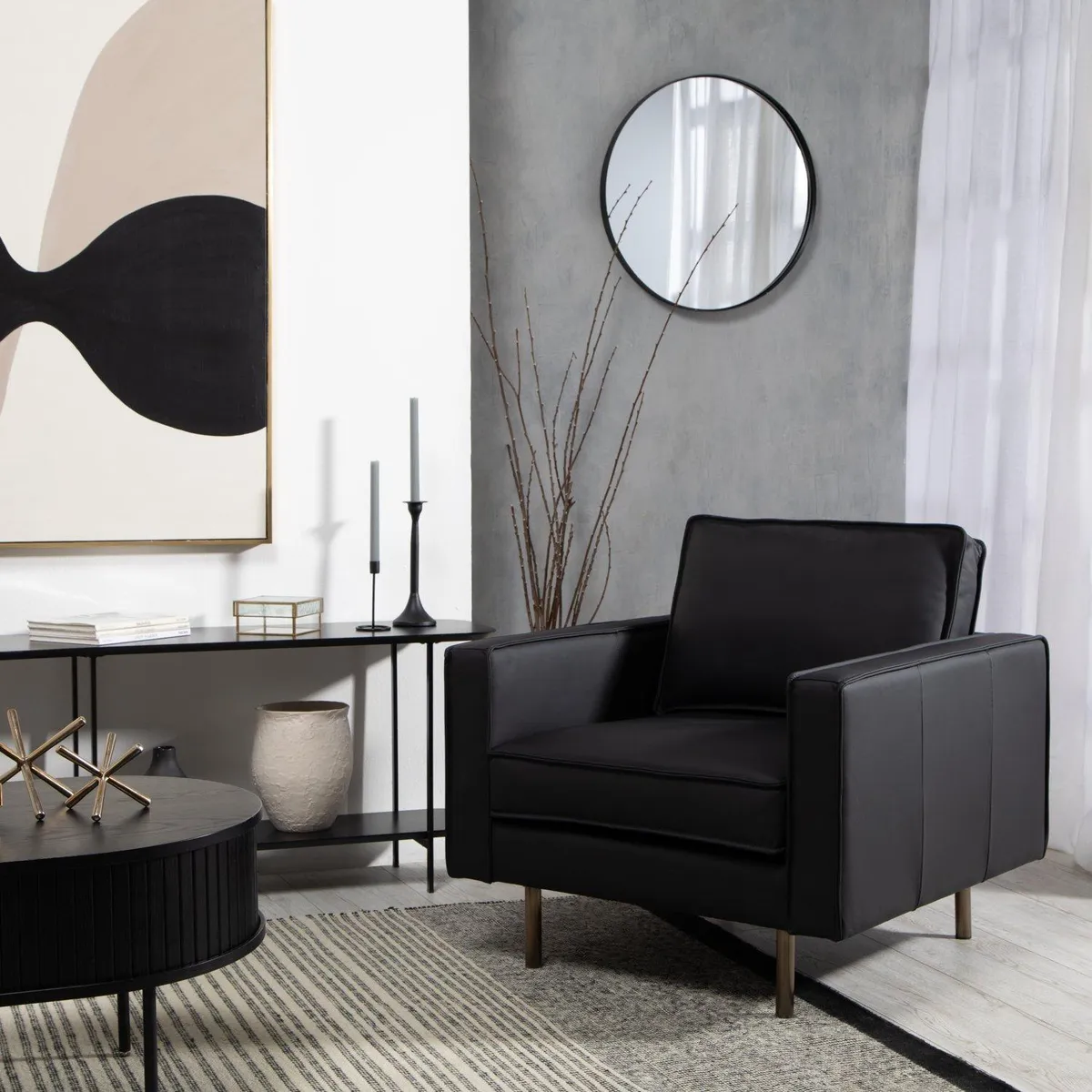 BASEMENT HOME - Sofá Ezra 1 Cuerpo de Cuero