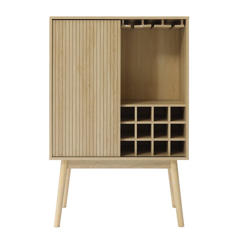 MICA - Bar Benji con Puerta Corrediza (Porta Copas y Porta Botellas) 